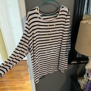 Striped long sleeve top